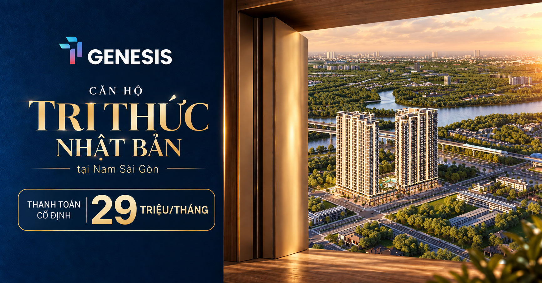 Tầm nhìn từ căn hộ TT Genesis Nhà Bè